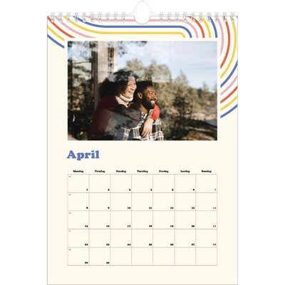 Fotokalender A4 (20 x 30 cm) — Retro striber [April]
