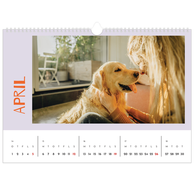 A3 Foto Kalender — Farverig kalender [April]