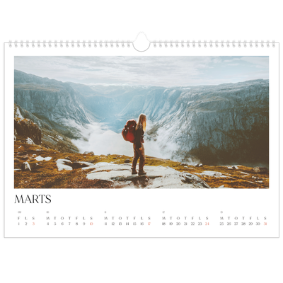 A3 Foto Kalender — Surfing i solnedgangen [Marts]
