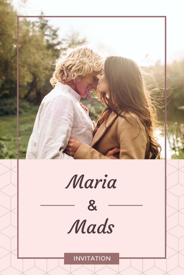 Invitationer — Støvet lyserød