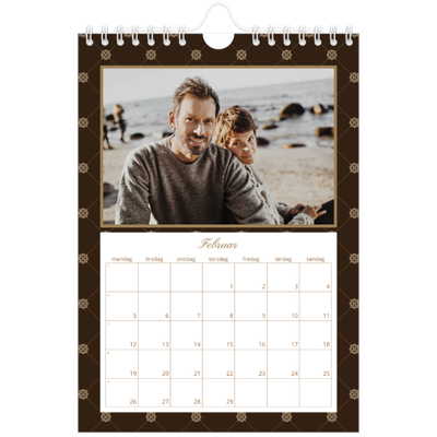 A5 Foto Kalender — Vintage monokrom [Februar]