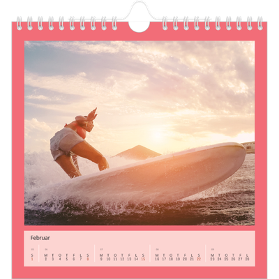 Årskalender kvadratisk — Stilrene farver [Februar]