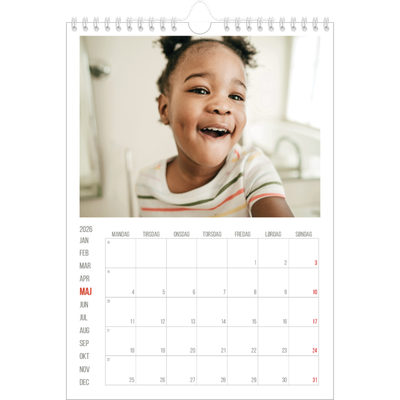 Fotokalender A4 (20 x 30 cm) — Røde højdepunkter [kalender forside]