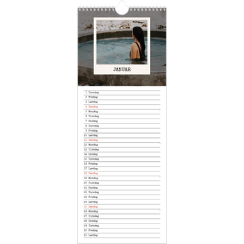 Køkkenkalender (15 x 40 cm) — Portrætudgaven