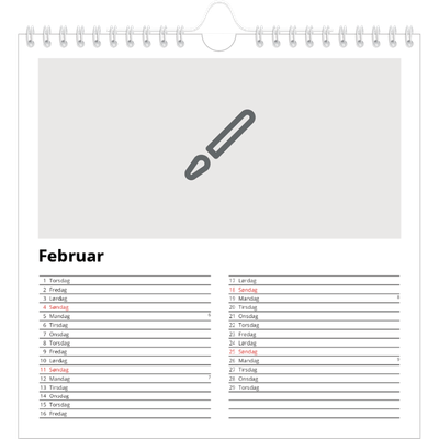 Årskalender kvadratisk — Design selv [Februar]