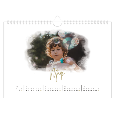 Fotokalender A4 — Diffuse billederammer [Marts]