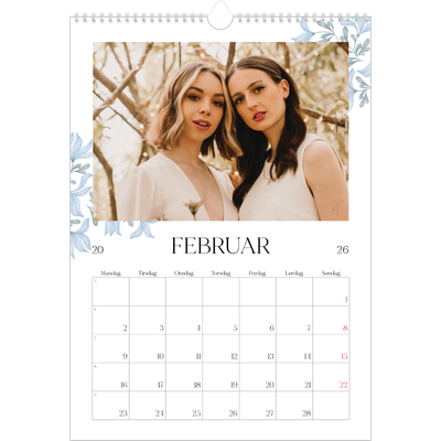 Årskalender A3 — Elegant blomstret [Februar]