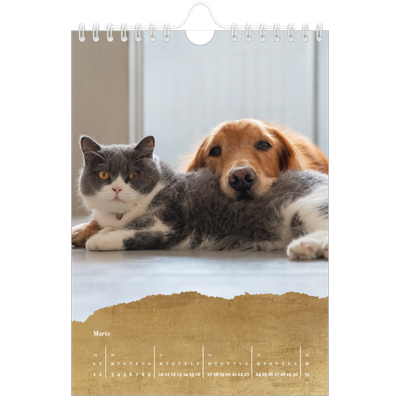 A5 Foto Kalender — Classic Gold [Marts]