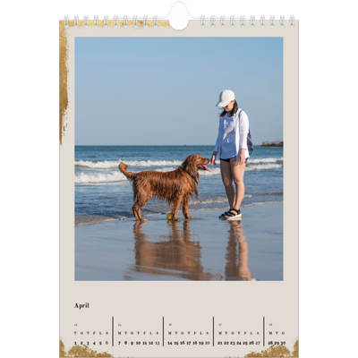 Fotokalender A4 (20 x 30 cm) — Classic Gold [April]