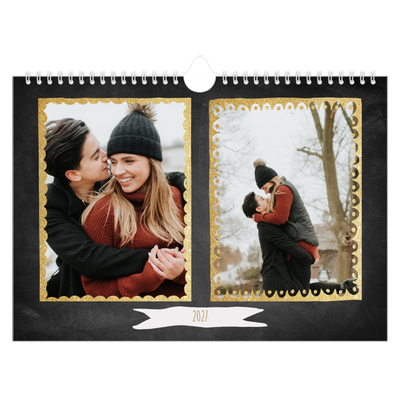 Fotokalender A4 — Rammer med glitter [kalender forside]