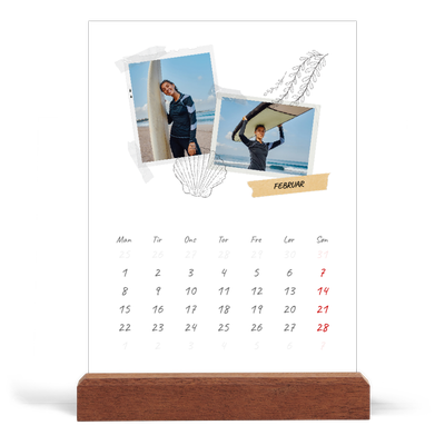 Staffeli kalender - stående  — Scrapbook stil [Februar]