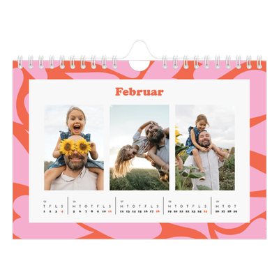 A5 Foto Kalender — Farveglad mønster [Februar]
