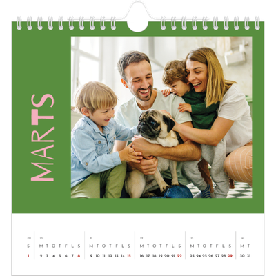 Årskalender kvadratisk — Farverig kalender [Marts]