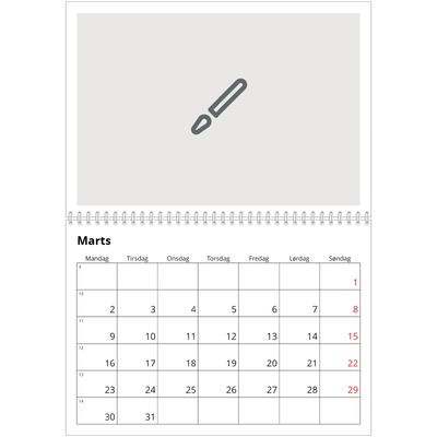 Fotokalender A4 dobbelt (30 x 40 cm) — Design selv [Marts]