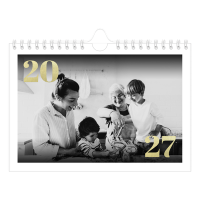 A5 Foto Kalender — Store tal i glitter [kalender forside]