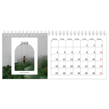 Bordkalender med foto — Den åbne bue