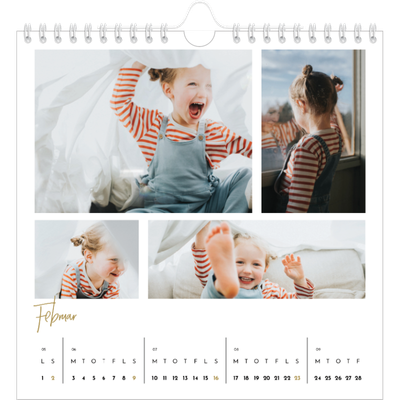 Årskalender kvadratisk — Håndskrevet måned [Februar]