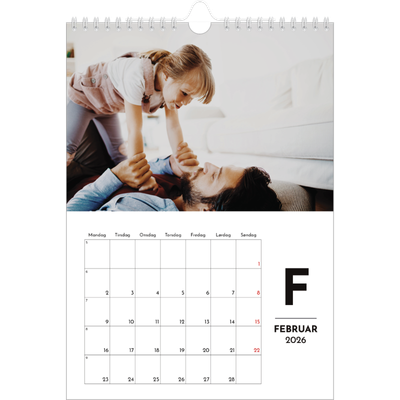 Fotokalender A4 (20 x 30 cm) — Bogstav i fokus [Februar]