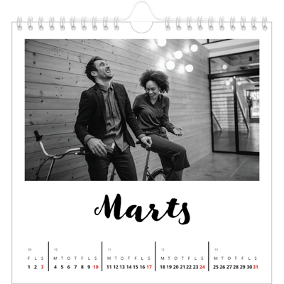 Årskalender kvadratisk — Håndskrevet [Marts]