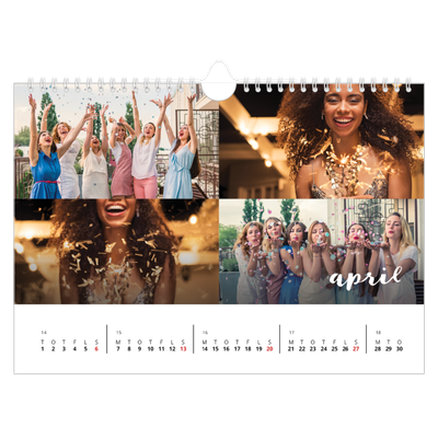 Fotokalender A4 — Simpel skrift [April]