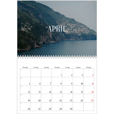 Fotokalender A4 dobbelt (30 x 40 cm) — Endeløs flugt [April]