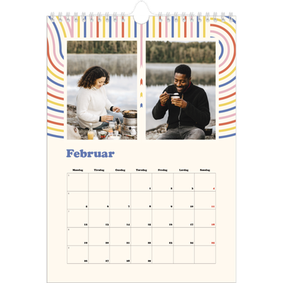Fotokalender A4 (20 x 30 cm) — Retro striber [Februar]