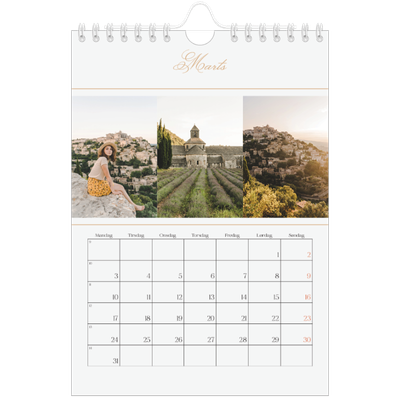 A5 Foto Kalender — Elegant guld [Marts]