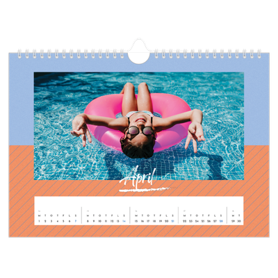 Fotokalender A4 — Farverig kalender [April]