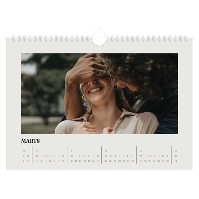 Fotokalender A4 — Simpelt og moderne [Marts]