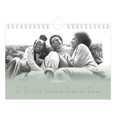 A5 Foto Kalender — Grønn gradering [Februar]