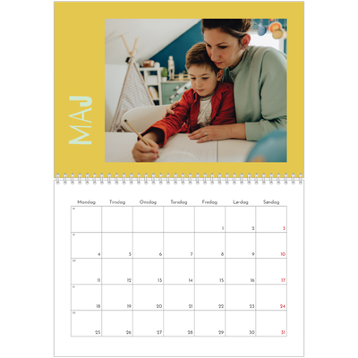 Fotokalender A4 dobbelt (30 x 40 cm) — Farverig kalender [kalender forside]