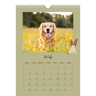 Fotokalender A4 (20 x 30 cm) — Legesyg hvalp [kalender forside]
