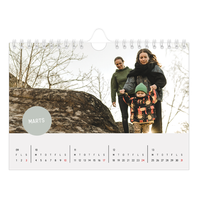 A5 Foto Kalender — Fotoklistermærke [Marts]