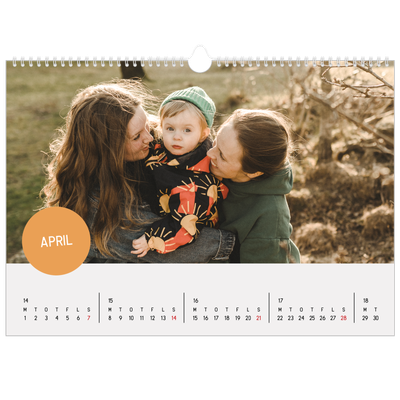 A3 Foto Kalender — Fotoklistermærke [April]