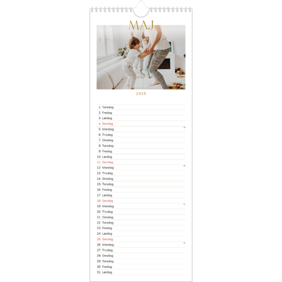 Køkkenkalender  — Guld stor skrift [kalender forside]