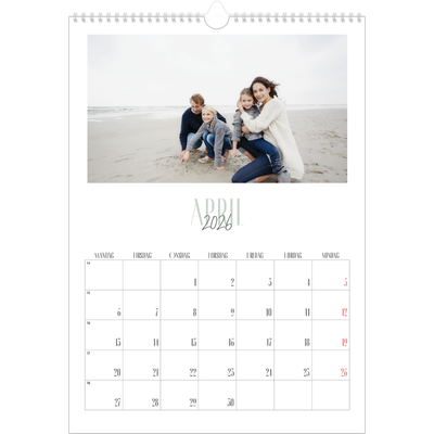 Årskalender A3 — Flere fonter [April]