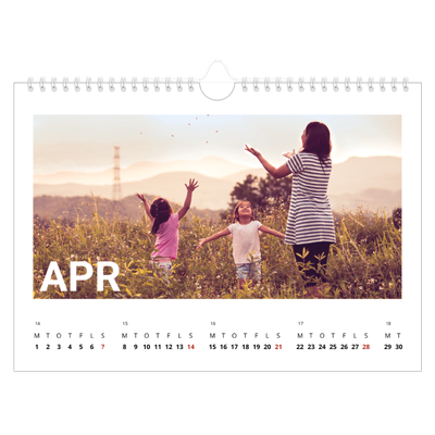 Fotokalender A4 — Stor måned [April]