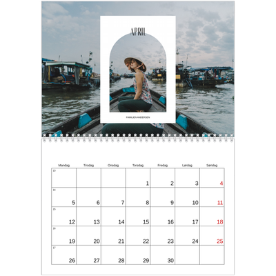 Fotokalender A4 dobbelt (30 x 40 cm) — Den åbne bue [April]