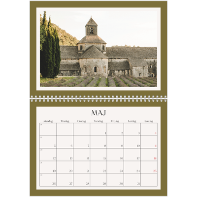 Fotokalender A4 dobbelt (30 x 40 cm) — Klassiske farver [kalender forside]