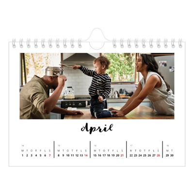 A5 Foto Kalender — Håndskrevet [April]