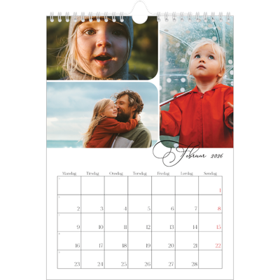 Fotokalender A4 (20 x 30 cm) — Øjebliksbilleder og skrift [Februar]