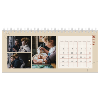 Bordkalendere — Asymmetrisk tekst [Marts]