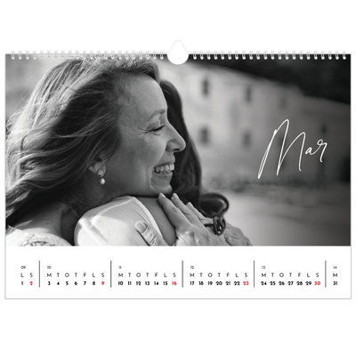 A3 Foto Kalender — Elegant skrift [Marts]