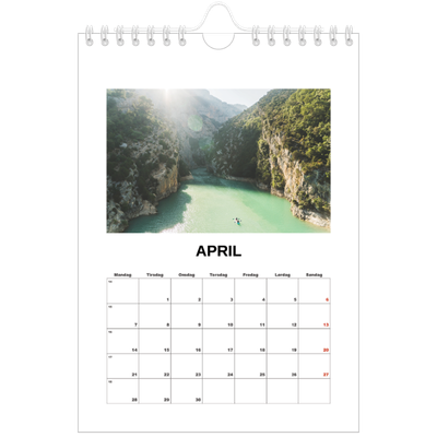 A5 Foto Kalender — Simpelt billede [April]