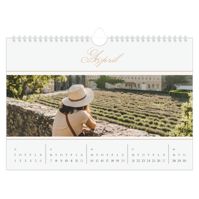 Fotokalender A4 — Elegant guld [April]