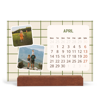 Staffeli kalender - liggende  — Retro mønstre [April]