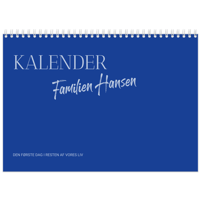 Fotokalender A4 dobbelt (30 x 40 cm) — Klassisk kobolt [kalender forside]