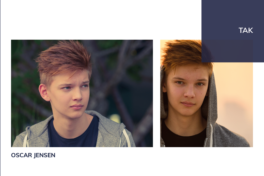 Takkekort — Blå box