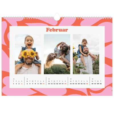 A3 Foto Kalender — Farveglad mønster [Februar]