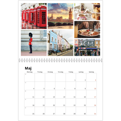 Fotokalender A4 dobbelt (30 x 40 cm) — Billedgitter [kalender forside]